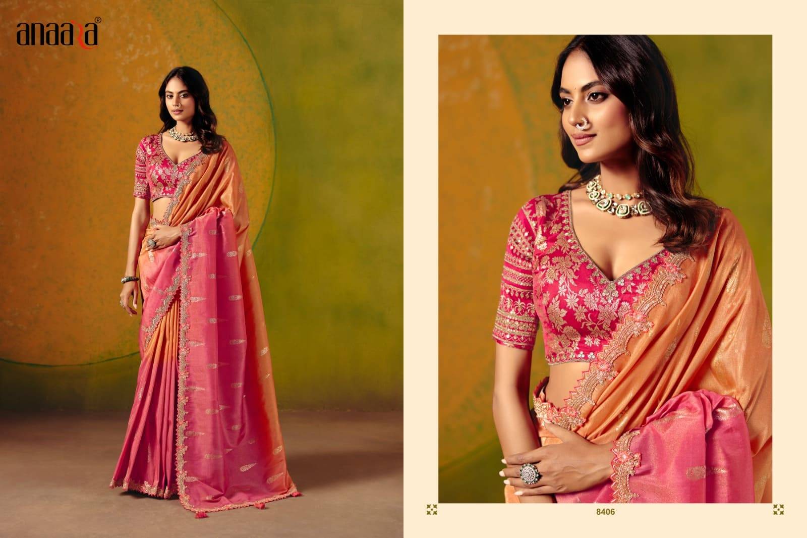 Anaara-8400 Series By Tathastu 8401 to 8408 Series Indian Traditional Bridal Wear Collection Beautiful Stylish Fancy Colorful Party Wear & Occasional Wear Silk Sarees At Wholesale Price